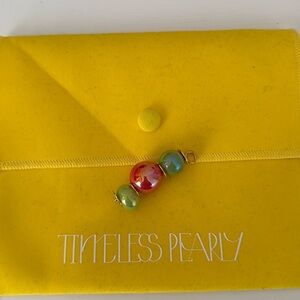 Timeless Pearly Red Green and Gold Charm